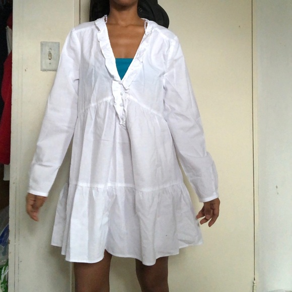 Zara TIERED OXFORD DRESS - Picture 12 of 15